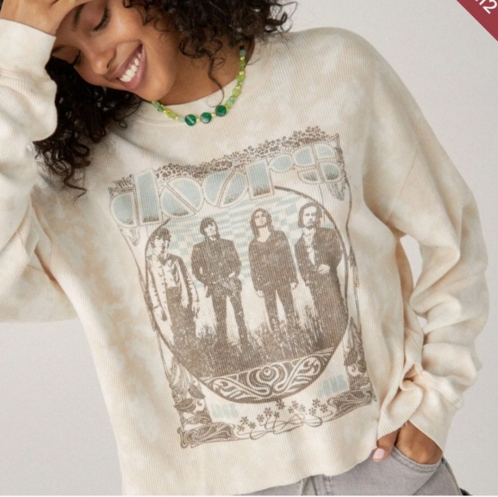 Daydreamer The Doors 1968 band tee thermal cropped waffle knit - Picture 8 of 8
